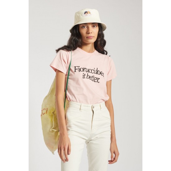 Fiorucci New Products For Sale Does It Better Logo T-Shirt Pink