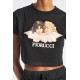 Fiorucci New Products For Sale Angels Crop T-Shirt Black