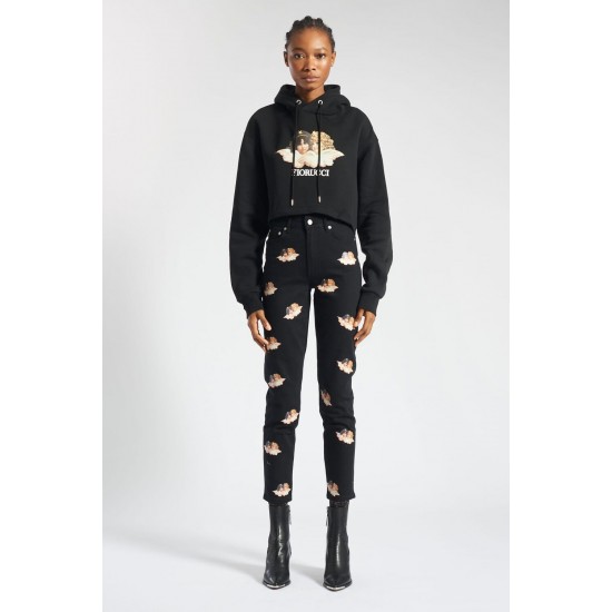Fiorucci New Products For Sale Angels Crop Hoodie Black
