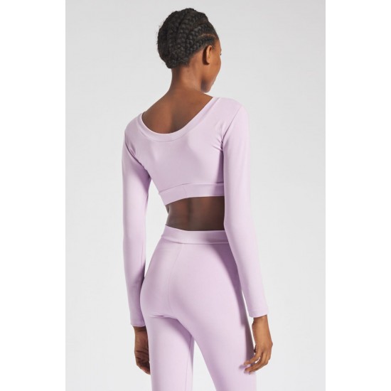 Fiorucci New Products For Sale Long Sleeve Angels Crop Top Lilac