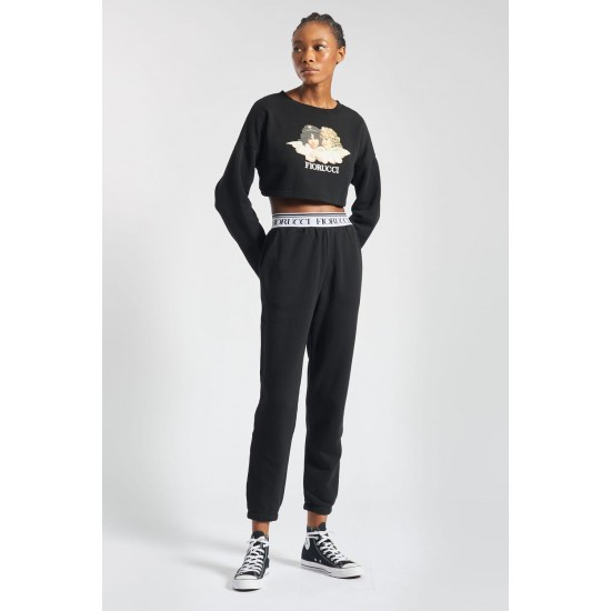 Fiorucci New Products For Sale Waistband Logo Jogger Black