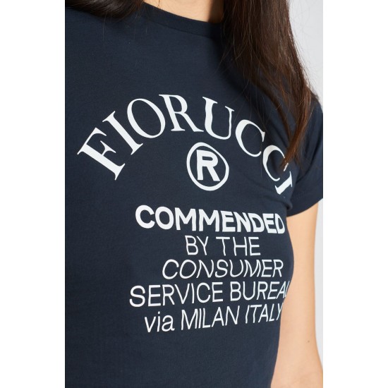Fiorucci New Products For Sale Commended Crop T-Shirt Navy