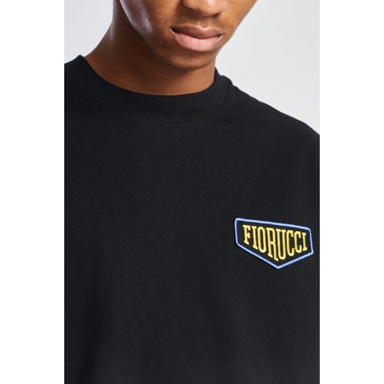 Fiorucci New Products For Sale Racing Patch Logo T-Shirt Black