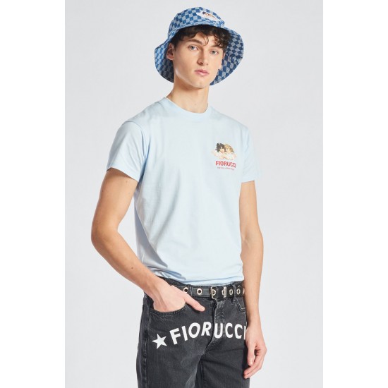 Fiorucci New Products For Sale Race Angels T-Shirt Pale Blue
