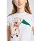 Fiorucci New Products For Sale Pancetta Crop T-Shirt White