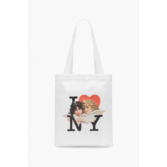 Fiorucci New Products For Sale I Love NY Angels Tote Bag White