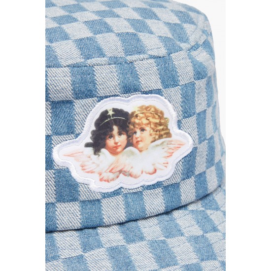 Fiorucci New Products For Sale Check Bucket Hat Pale Blue