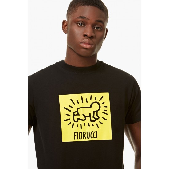 Fiorucci New Products For Sale Keith Haring T-Shirt Black