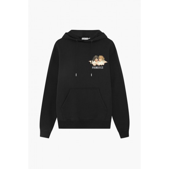 Fiorucci New Products For Sale Angels Logo Hoodie Black