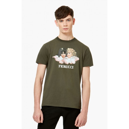 Fiorucci New Products For Sale Angels T-Shirt Olive Green