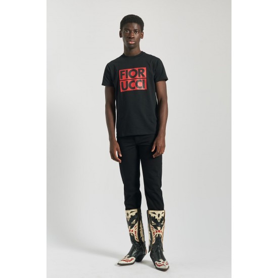 Fiorucci New Products For Sale Block Logo T-Shirt Black