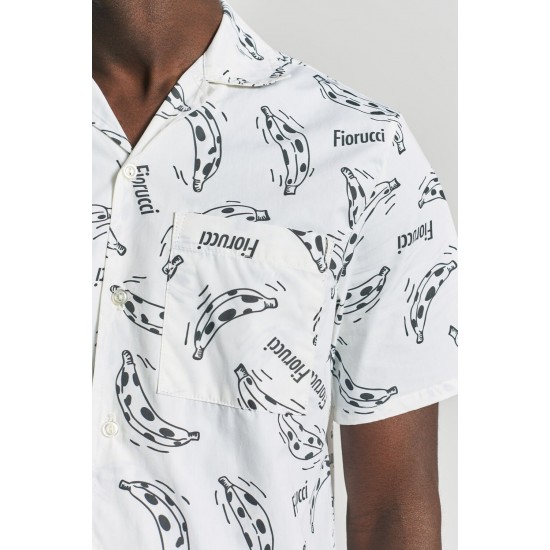 Fiorucci New Products For Sale Banana Bowling Shirt White
