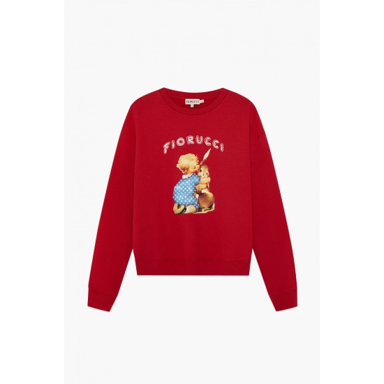 Fiorucci New Products For Sale Rabbit Hug Sweatshirt Red