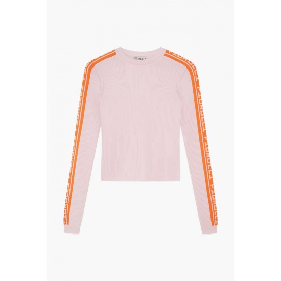 Fiorucci New Products For Sale Rib Logo Knit Sweater Pink