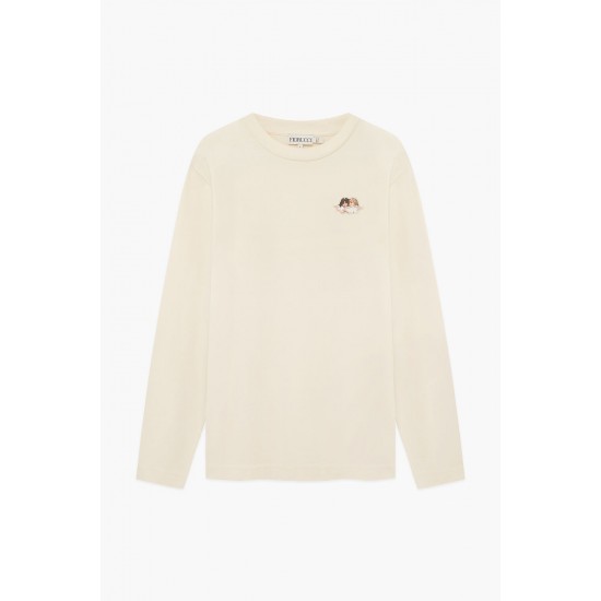 Fiorucci New Products For Sale Icon Angels Long Sleeve T-Shirt Cream