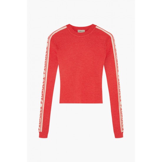 Fiorucci New Products For Sale Rib Logo Tape Sweater Red