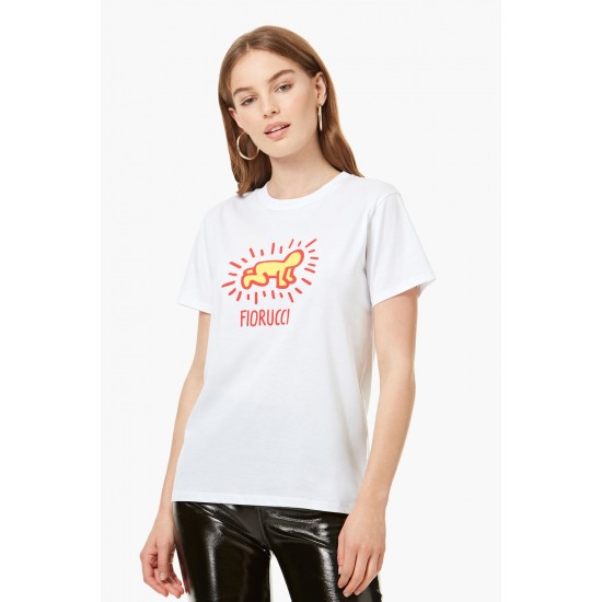 Fiorucci New Products For Sale Keith Haring T-Shirt White