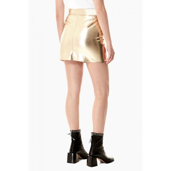 Fiorucci New Products For Sale Zip Mini Skirt Vinyl Gold