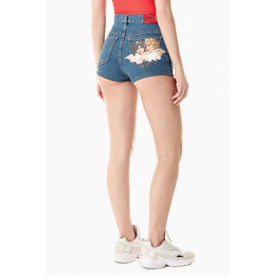 Fiorucci New Products For Sale Angels Patch Denim Shorts