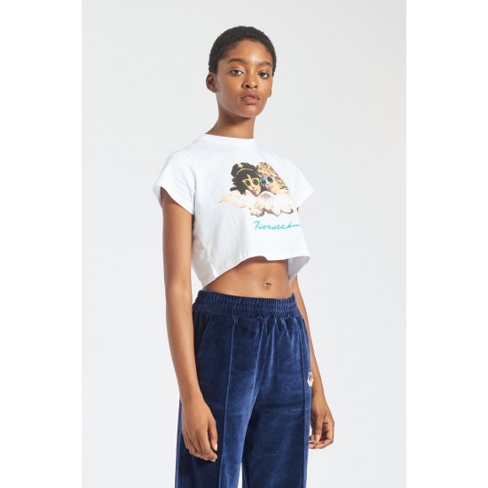 Fiorucci New Products For Sale Angels Sunglasses Crop T-Shirt White