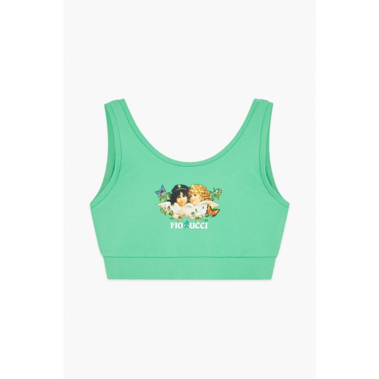 Fiorucci New Products For Sale Woodland Angels Crop Vest Green