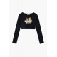 Fiorucci New Products For Sale Angels Crop Sweatshirt Black