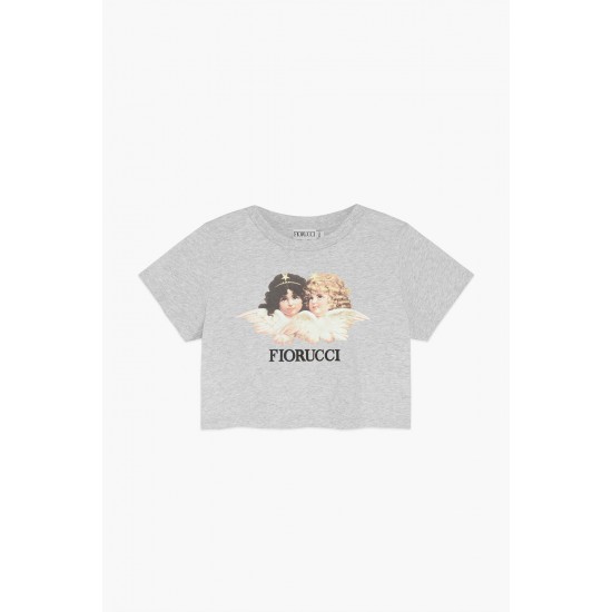 Fiorucci New Products For Sale Angels Crop T-Shirt Light Grey