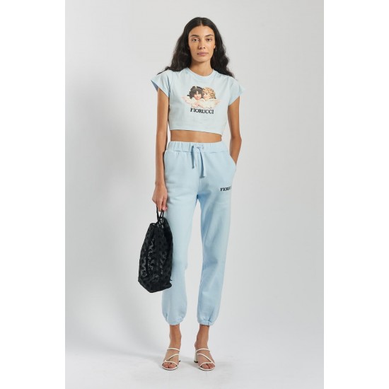 Fiorucci New Products For Sale Angels Crop T-Shirt Pale Blue
