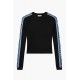 Fiorucci New Products For Sale Rib Blue Logo Knit Sweater Black